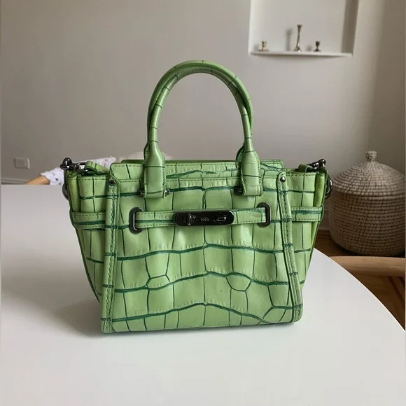 Coach | Bags | Rare Coach Green Croc Embossed Leather